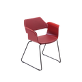 FLAGSHIP armchair (stained oak, claret with sled base)