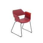 FLAGSHIP armchair (stained oak, claret with sled base)
