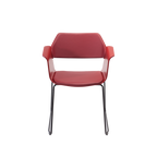 FLAGSHIP armchair (stained oak, claret with sled base)