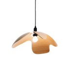 Wooden pendant lamp on a white background